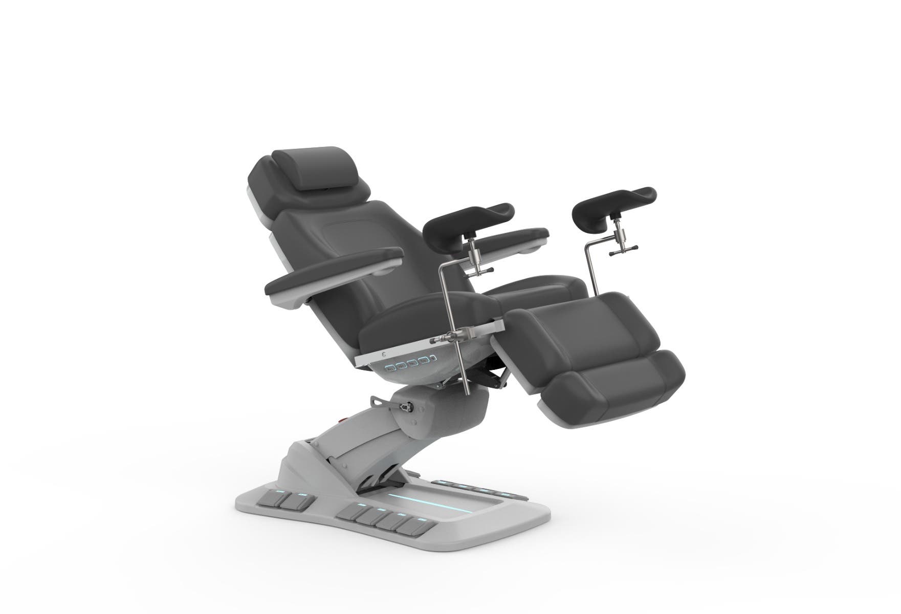 Silverfox Beauty Chair W/Stirrups 2246EBNS Dark Grey