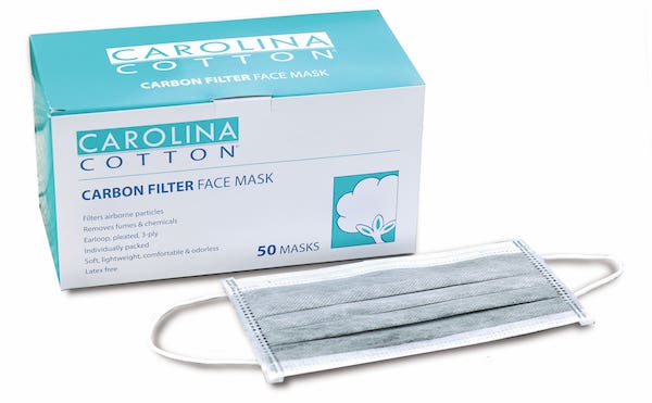 CarolinaCotton®CarbonFilterFaceMask50Pack