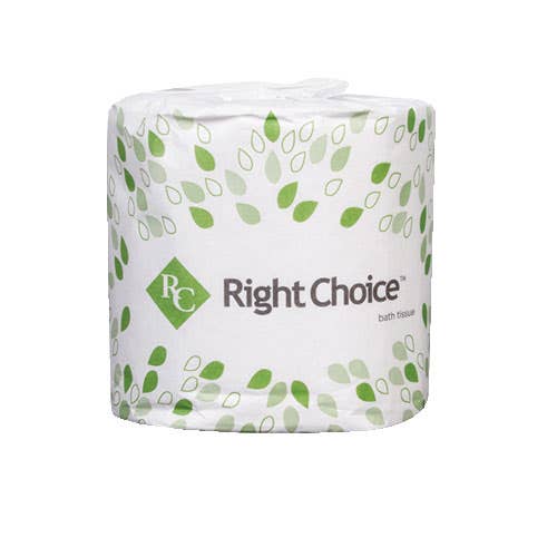 RightChoice™2-PlyStandardBathTissueIndividuallyWrapped,500Sheets/Roll