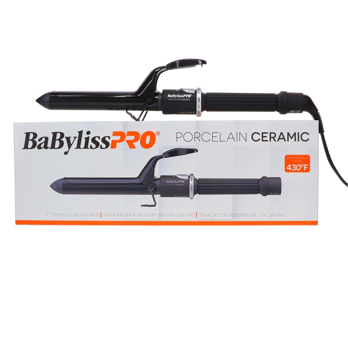 BaBylissPro® Porcelain Ceramic™ 1 Spring Curling Iron
