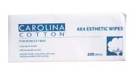 Carolina Cotton 4 X 4 Esthetic Wipes, 200 count.