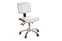 Silverfox Stool with Back, 1071 White