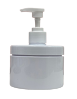 10 oz Empty Round White Plastic Jar & Pump Lid Container