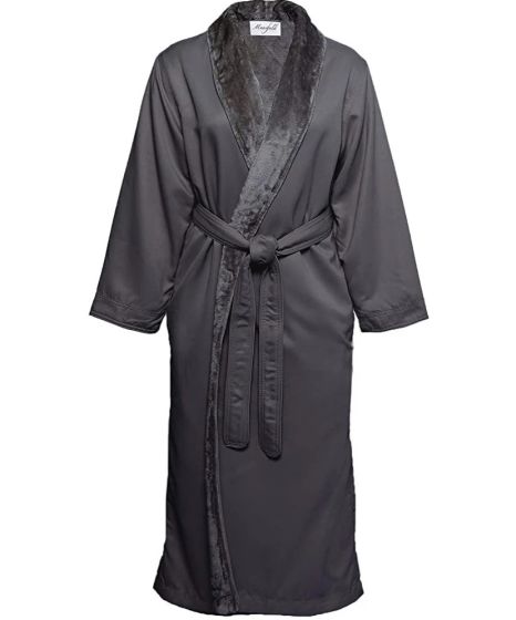 Mansfield Shimmer Lined Microfiber Robe Charcoal