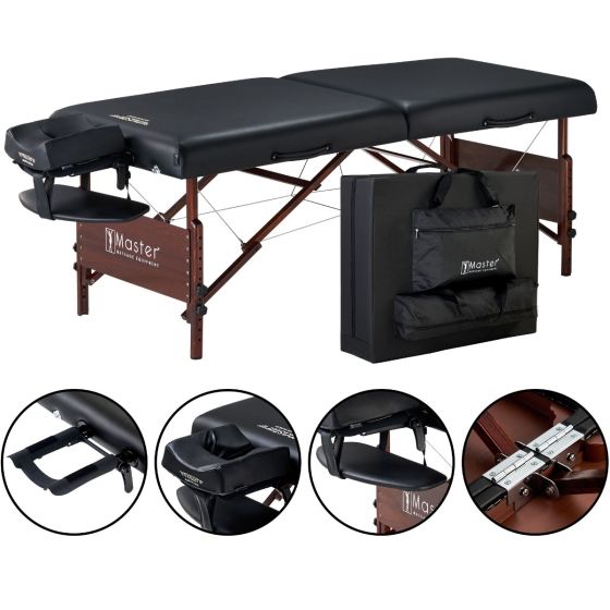 Master® Massage 30 Del Ray™ Portable Massage Table Package Black