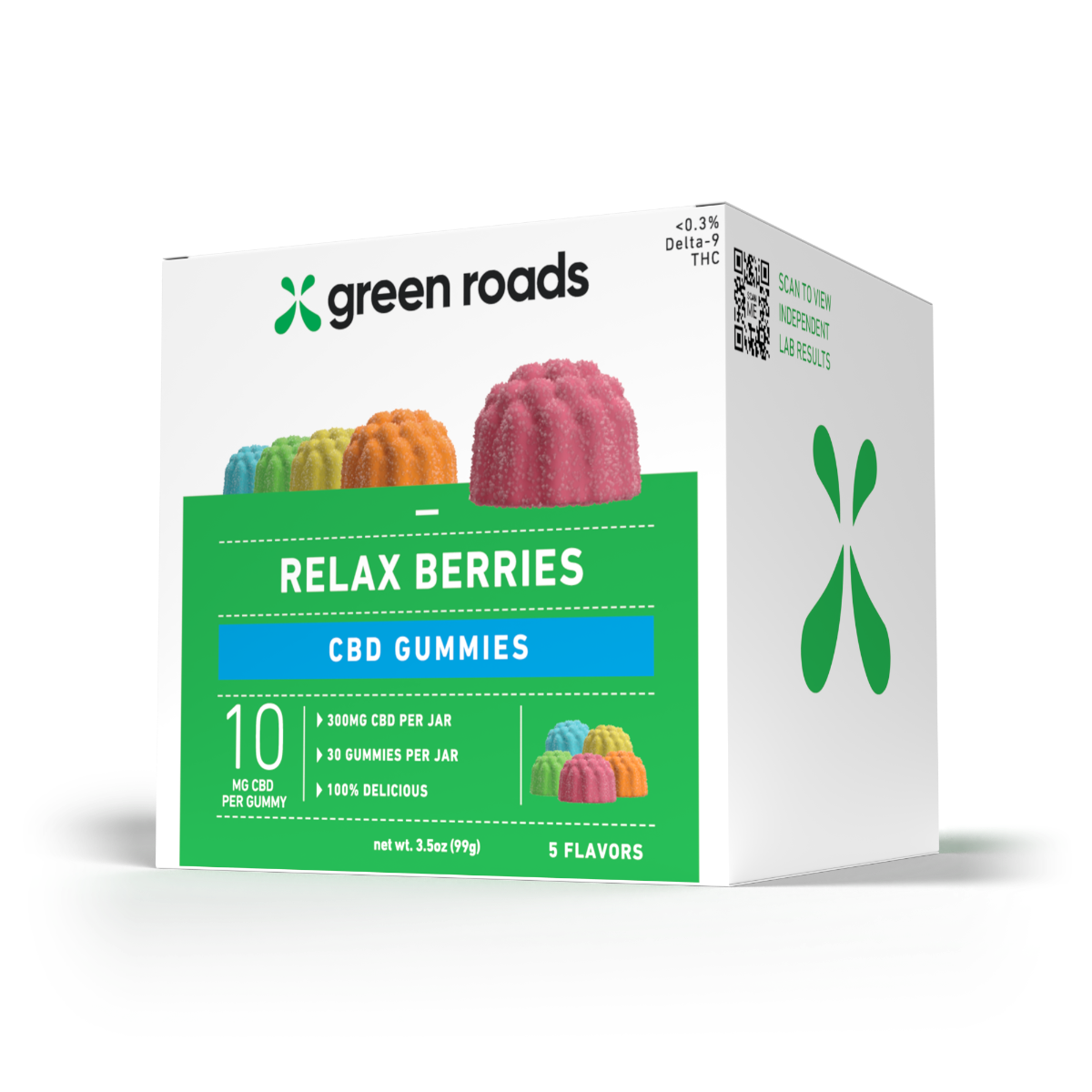 GreenRoads®CBDRelaxBerryGummies,300mg-30ct
