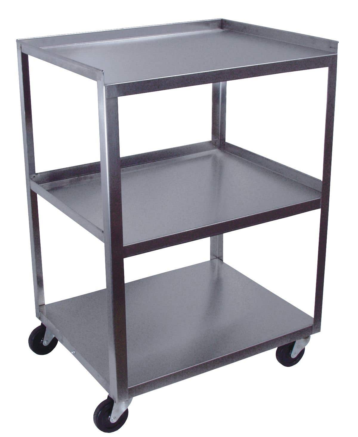 3ShelfStainlessSteelCartWithAPowerStrip